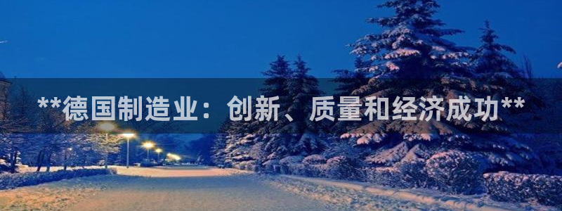 新版彩神v8登录：**德国制造业：创新、质量和经济成功**