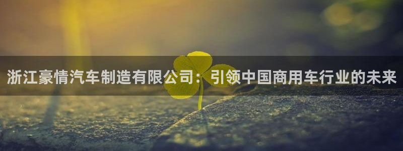 彩神v8下载网址：浙江豪情汽车制造有限公司：引领中国商用车行业的未来
