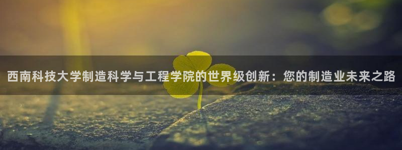 v彩神88iii：西南科技大学制造科学与工程学院的世界级创新