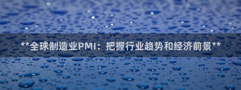 彩神v8是一个什么平台游戏：**全球制造业PMI：把握行业趋势和经济前景**
