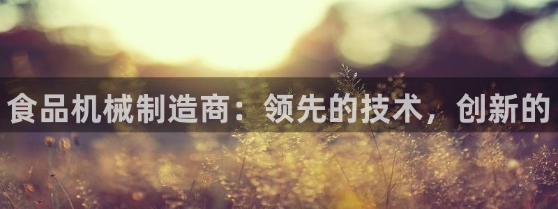 彩神ix官网是哪个公司的：食品机械制造商：领先的技术，创新的