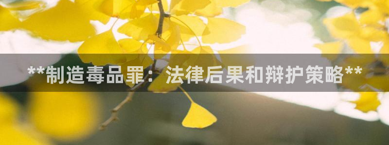 v彩神88iii：**制造毒品罪：法律后果和辩护策略**