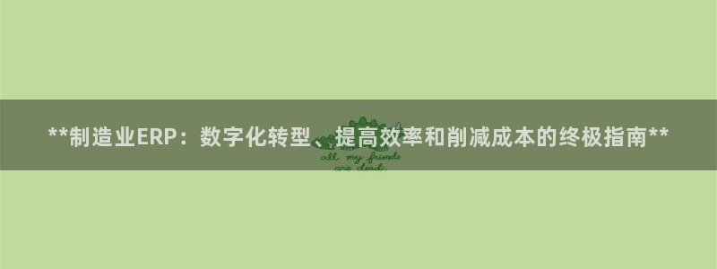 彩神vll趣投彩：**制造业ERP：数字化转型、提高效率和削减成本的终极指南**