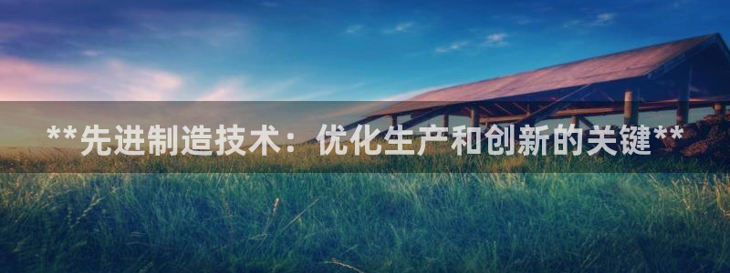 彩神正规吗：**先进制造技术：优化生产和创新的关键**