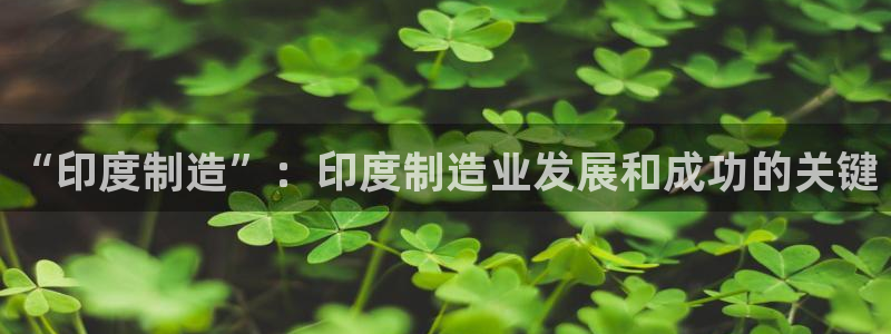 彩神v8平台正规吗知乎：“印度制造”：印度制造业发展和成功的关键