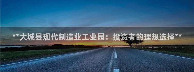 彩神VII购彩中心：**大城县现代制造业工业园：投资者的理想选择**