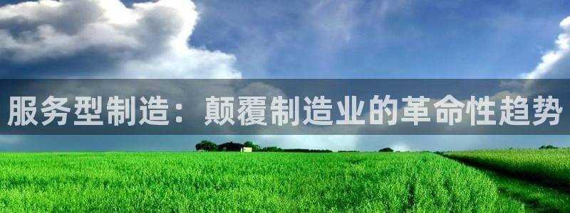 彩神v8是一个什么平台啊：服务型制造：颠覆制造业的革命性趋势