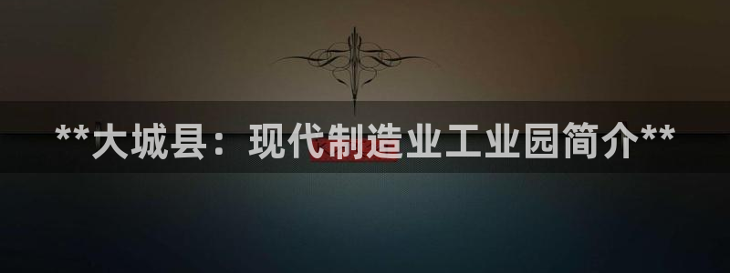 彩神网可以赚钱是真的吗：**大城县：现代制造业工业园简介**