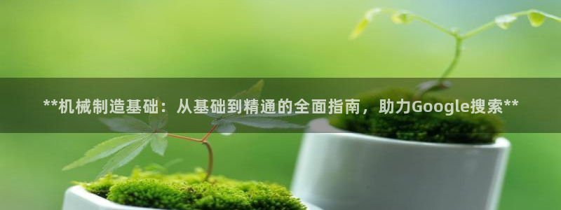 彩神vllⅰ购彩大厅：**机械制造基础：从基础到精通的全面指南，助力Google搜索**