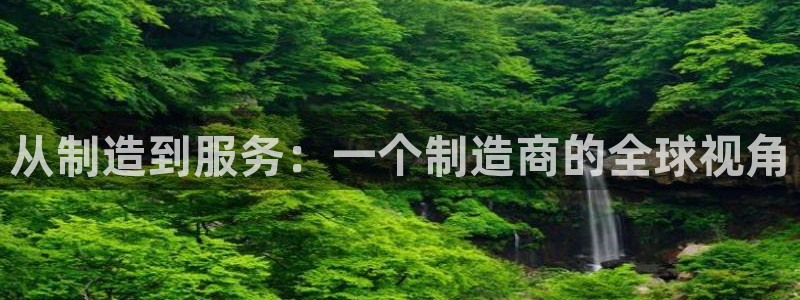 彩神v8是真的挣钱吗知乎：从制造到服务：一个制造商的全球视角