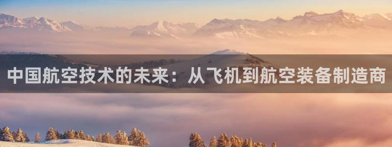 大发彩神争：中国航空技术的未来：从飞机到航空装备制造商