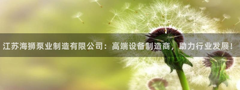 彩神是正规平台吗安全吗：江苏海狮泵业制造有限公司：高端设备制