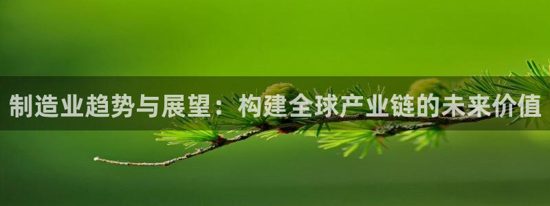 彩神官方登录：制造业趋势与展望：构建全球产业链的未来价值