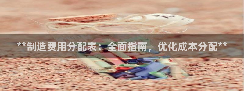 彩神网正规吗：**制造费用分配表：全面指南，优化成本分配**